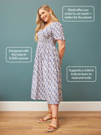 Maddie White Ditsy Print Midi Dress