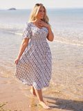 Maddie White Ditsy Print Midi Dress