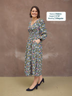Maddie V-Neck Dress - Multi Coloured Floral