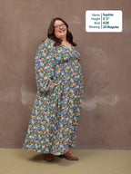 Maddie V-Neck Dress - Multi Coloured Floral