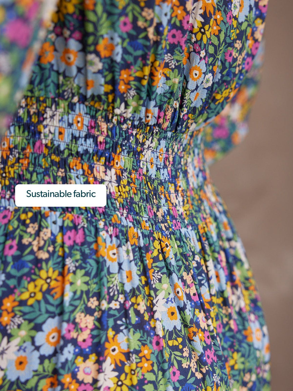 Maddie V-Neck Dress - Multi Coloured Floral