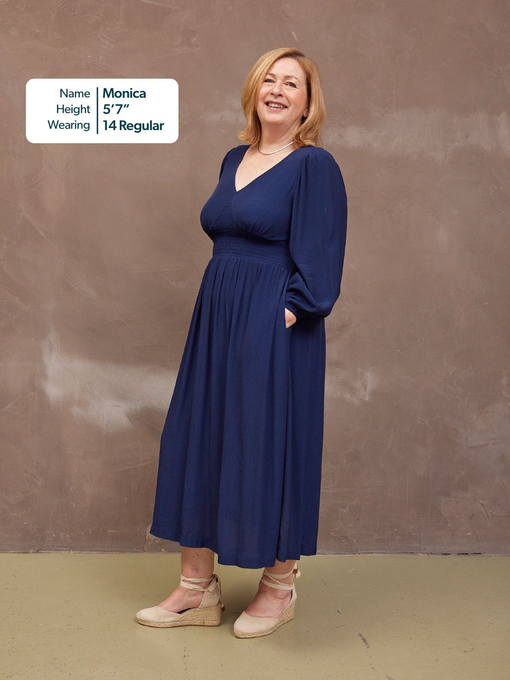 Maddie V-Neck Dress - Navy