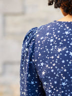 Maddie Dress - Navy Star Print