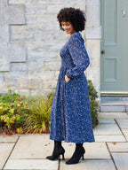 Maddie Dress - Navy Star Print