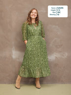 Maeve Dress - Gold Lurex & Green