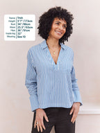 Maria Stripe Shirt - Blue and White