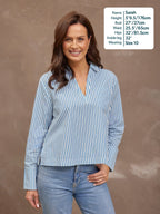 Maria Stripe Shirt - Blue and White
