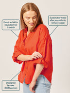 Martha Oversized Shirt - Red