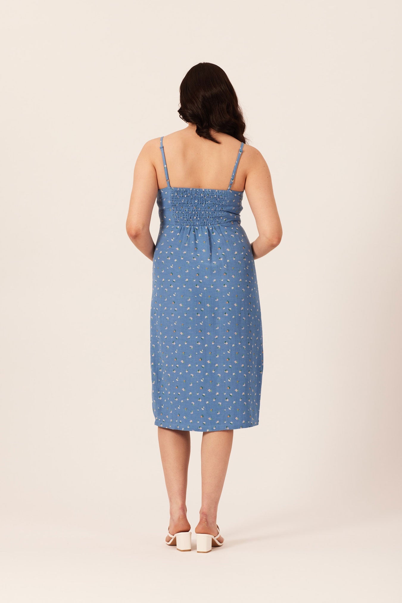 Megan - Strappy Midi Dress - Blue