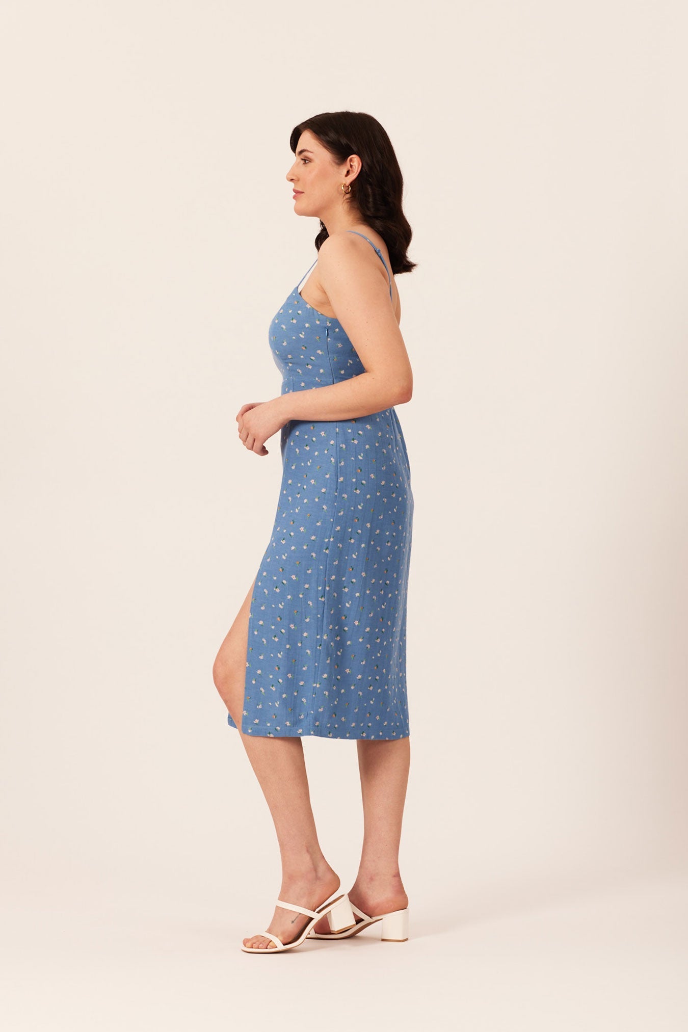 Megan - Strappy Midi Dress - Blue