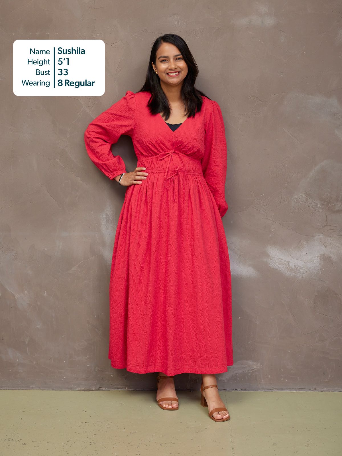 Miriam Red Seersucker Dress