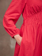 Miriam Red Seersucker Dress
