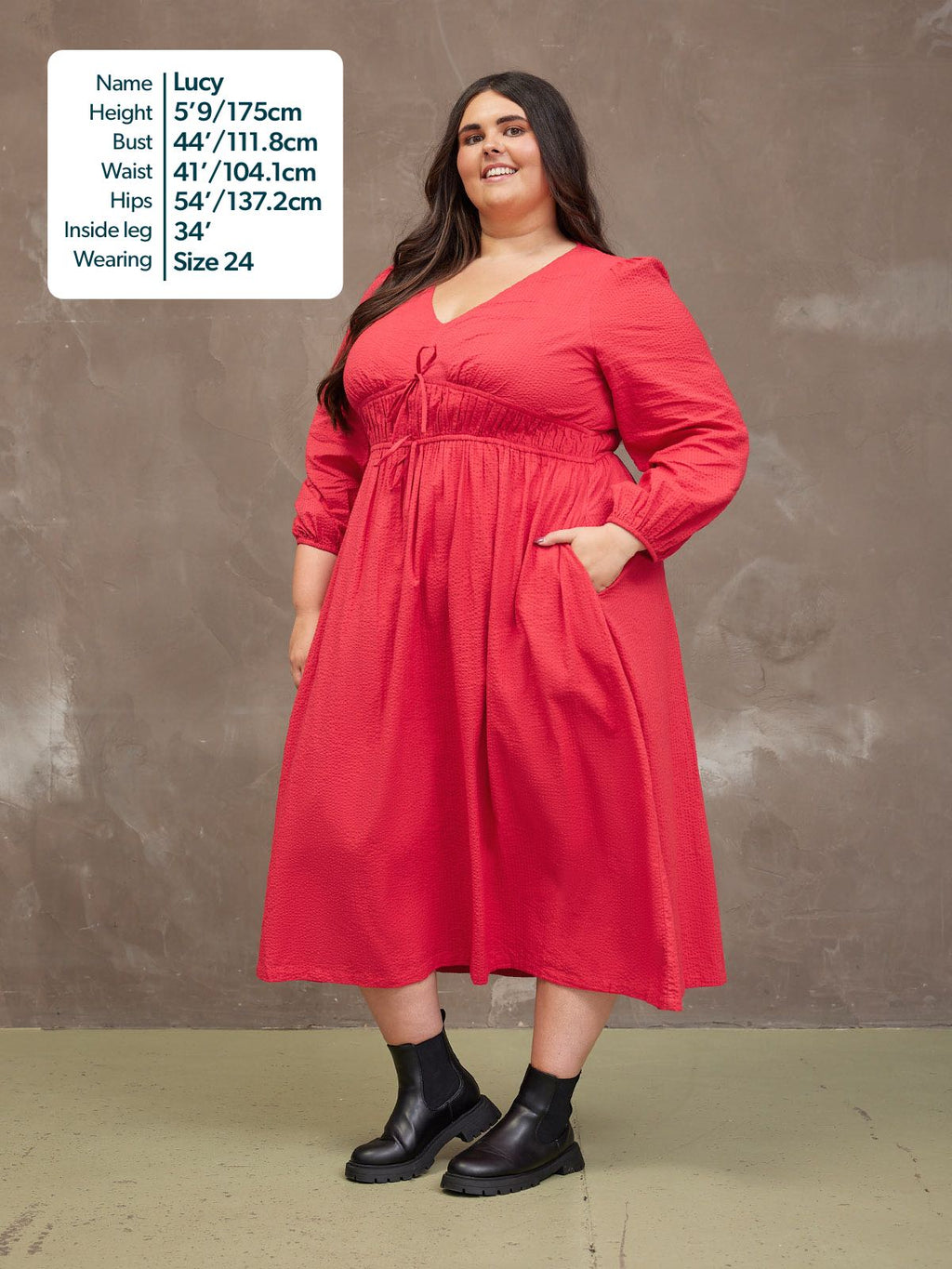 Miriam Red Seersucker Dress