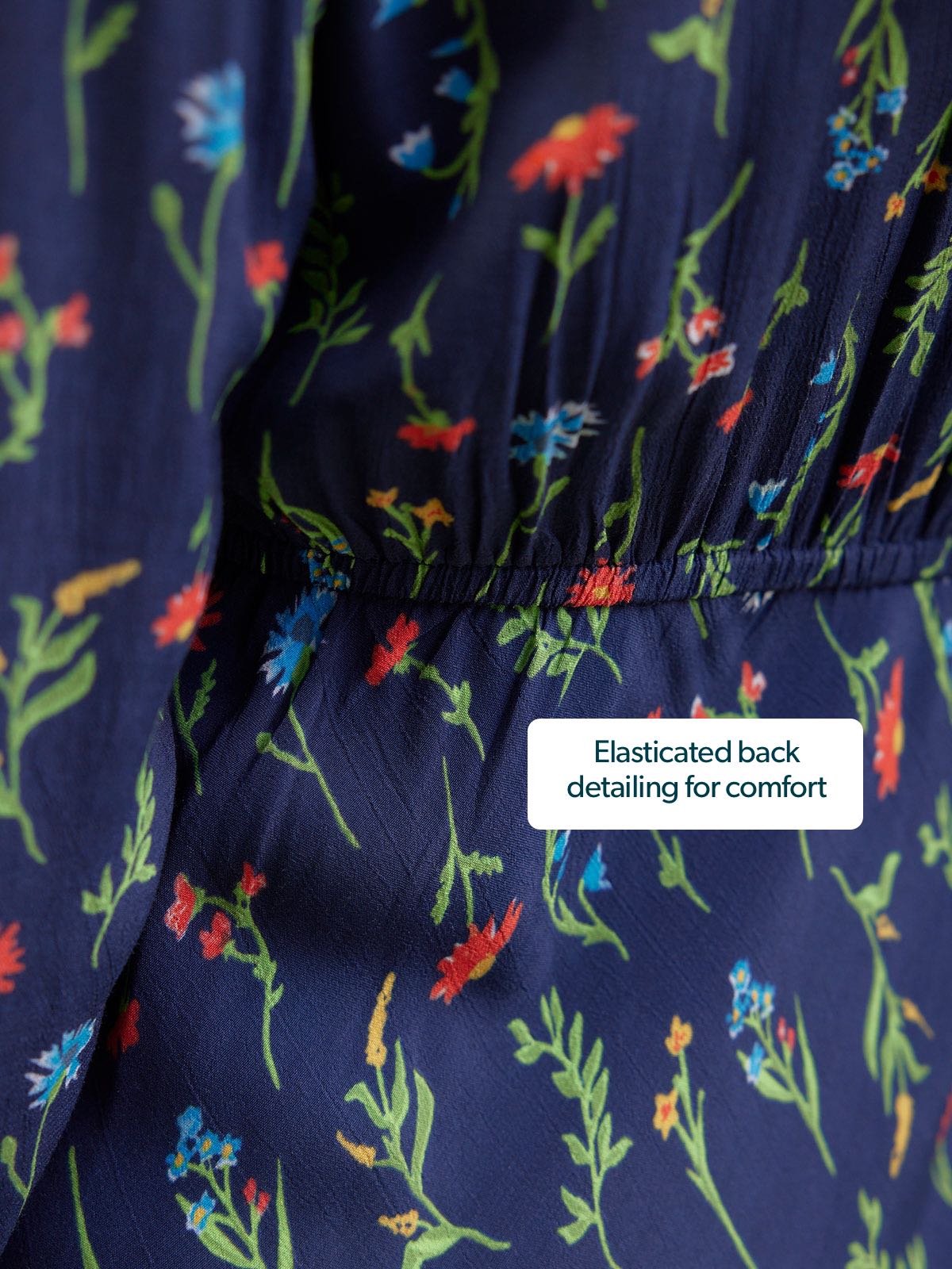 Monica V-Neck Tea Dress - Navy Floral