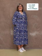 Naaila Paisley Dress - Navy