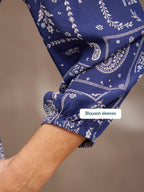 Naaila Paisley Dress - Navy