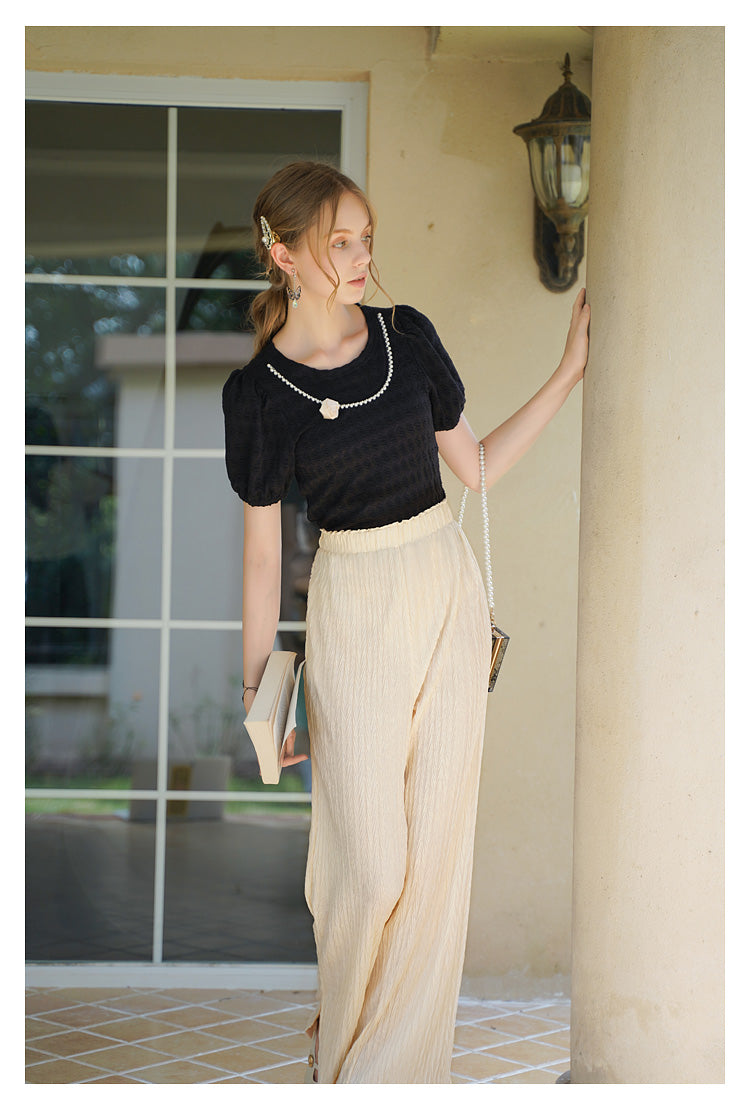 Fairycore Sweet Pearl Rose Shirt Top