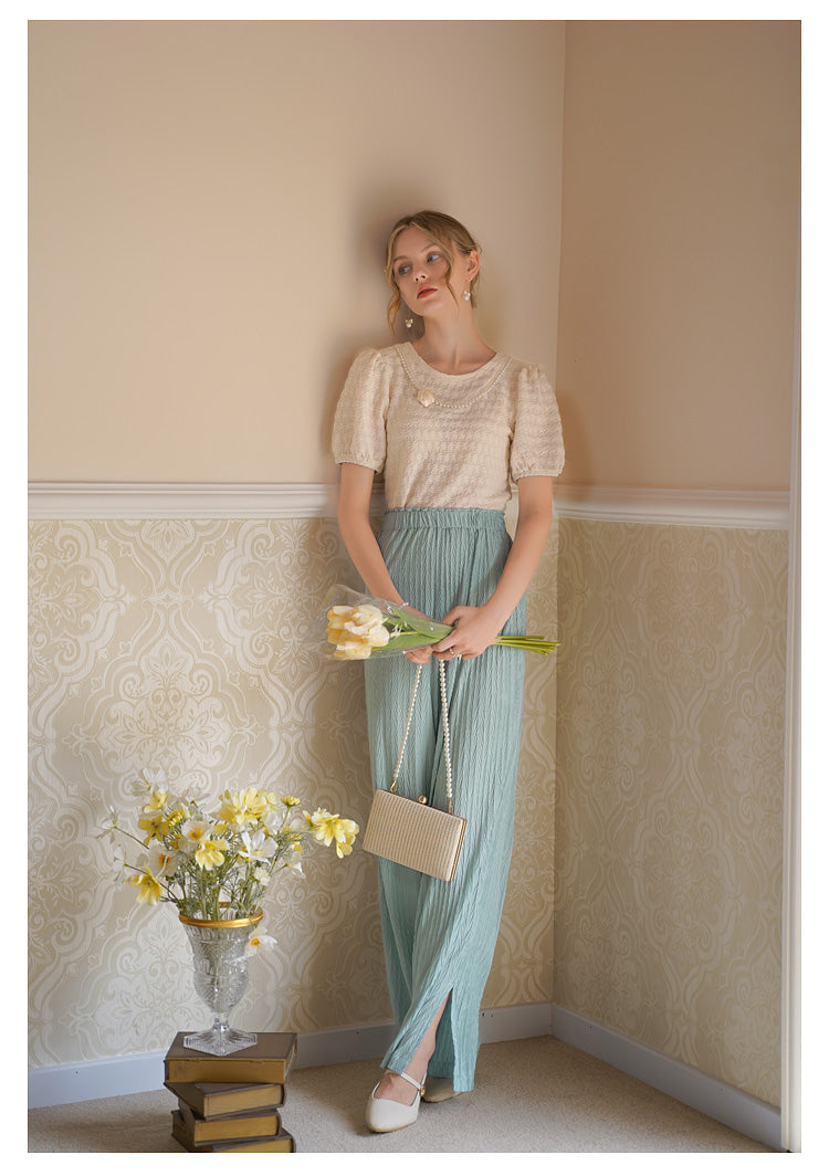 Fairycore Sweet Pearl Rose Shirt Top