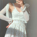 Fairycore Simple Lace White Cami Top