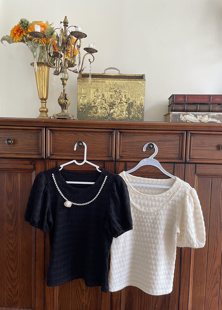 Fairycore Sweet Pearl Rose Shirt Top