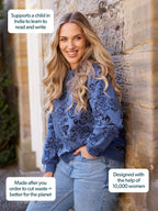 Piper Sweatshirt - Blue Floral Print
