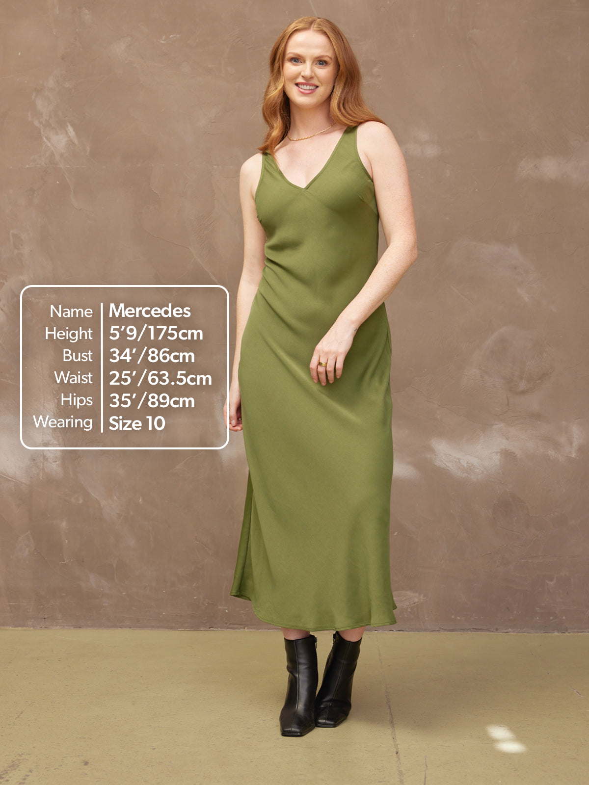 Rebecca - Slip Dress - Olive