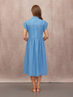 Rhiona Shirt Dress - Mid Wash Denim