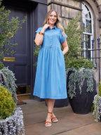 Rhiona Shirt Dress - Mid Wash Denim