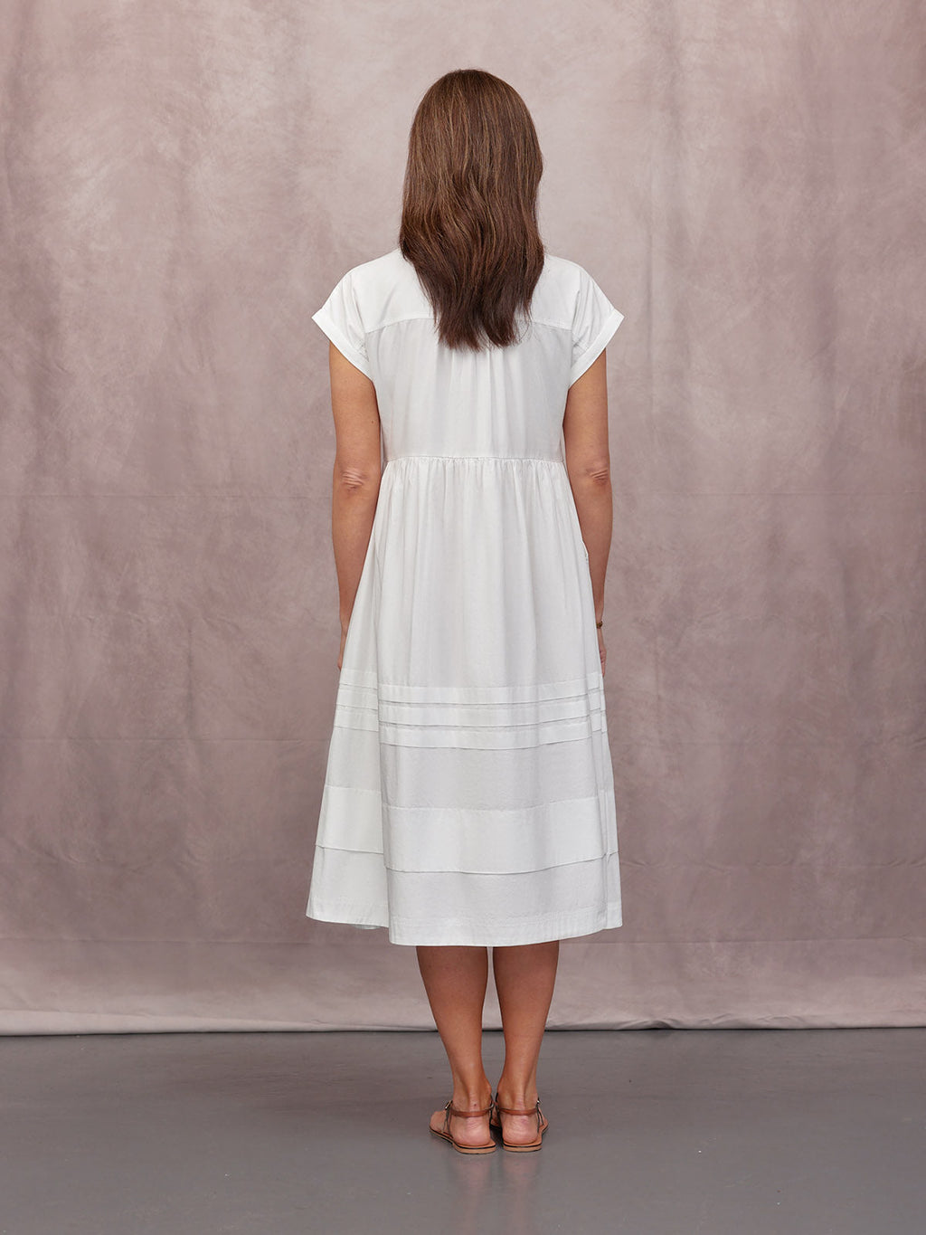 Rhiona Tuck Detail Shirt Dress - White