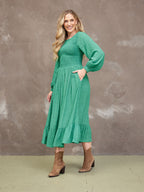 Rosaleen Shirred Bodice Midi Dress
