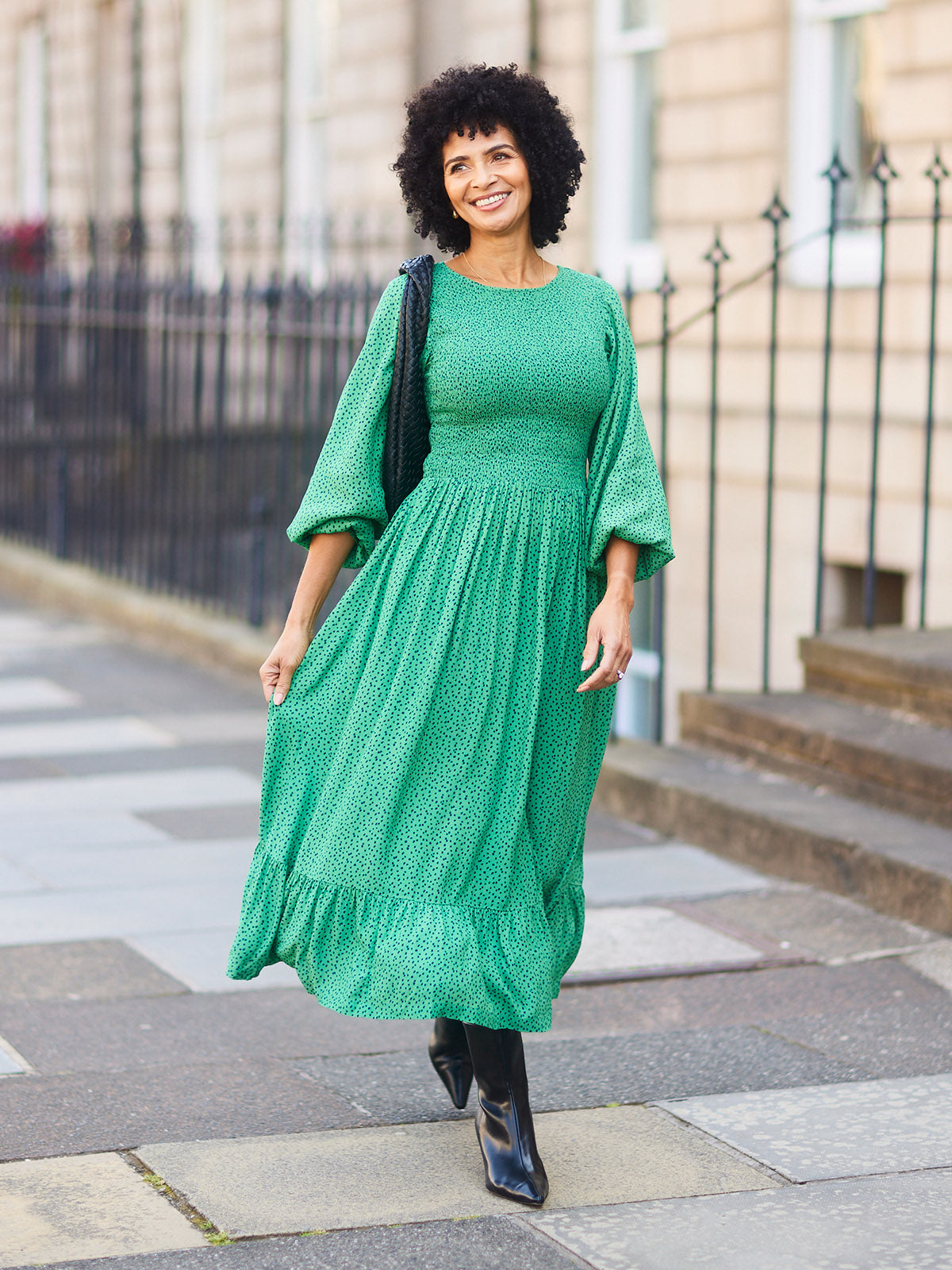Rosaleen Shirred Bodice Midi Dress
