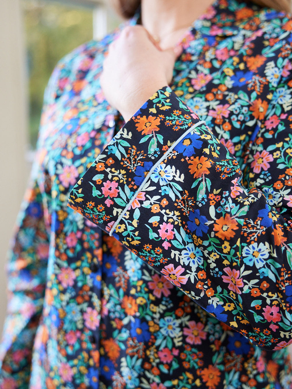 Rosie - Poplin Pyjama - Black Floral