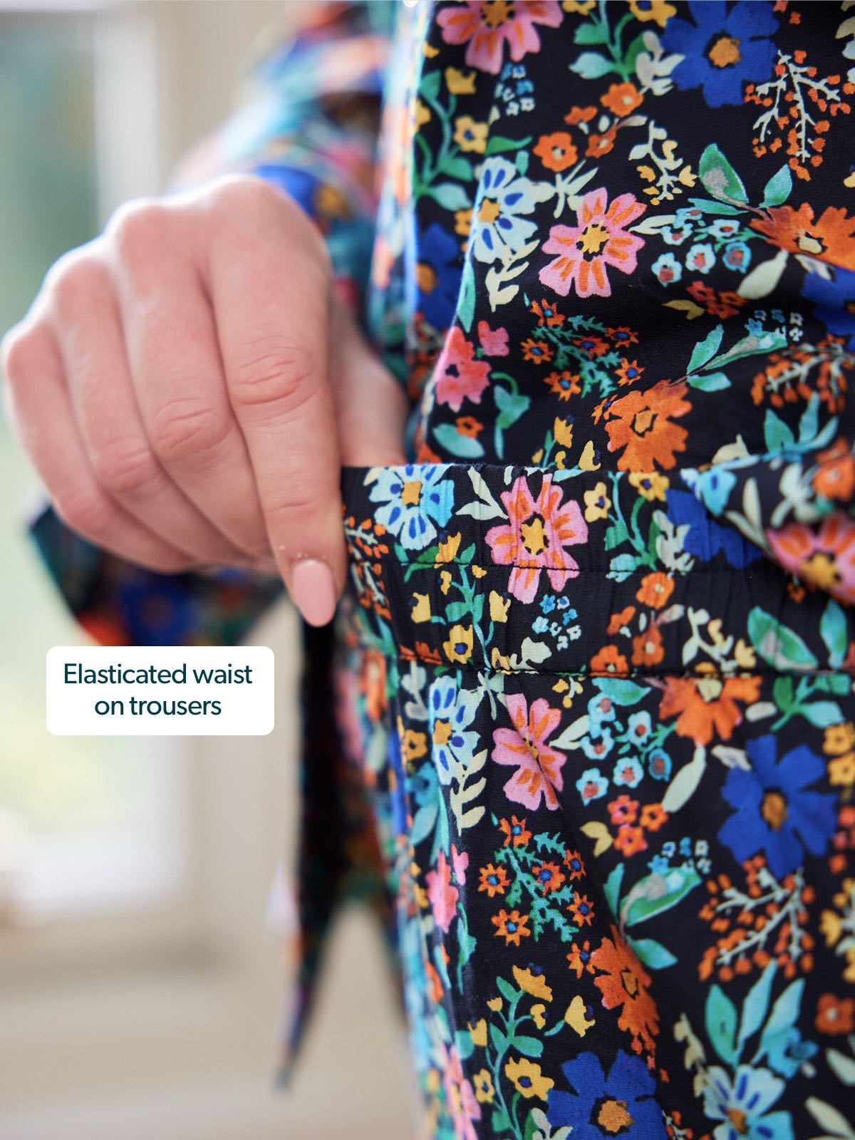 Rosie - Poplin Pyjama - Black Floral