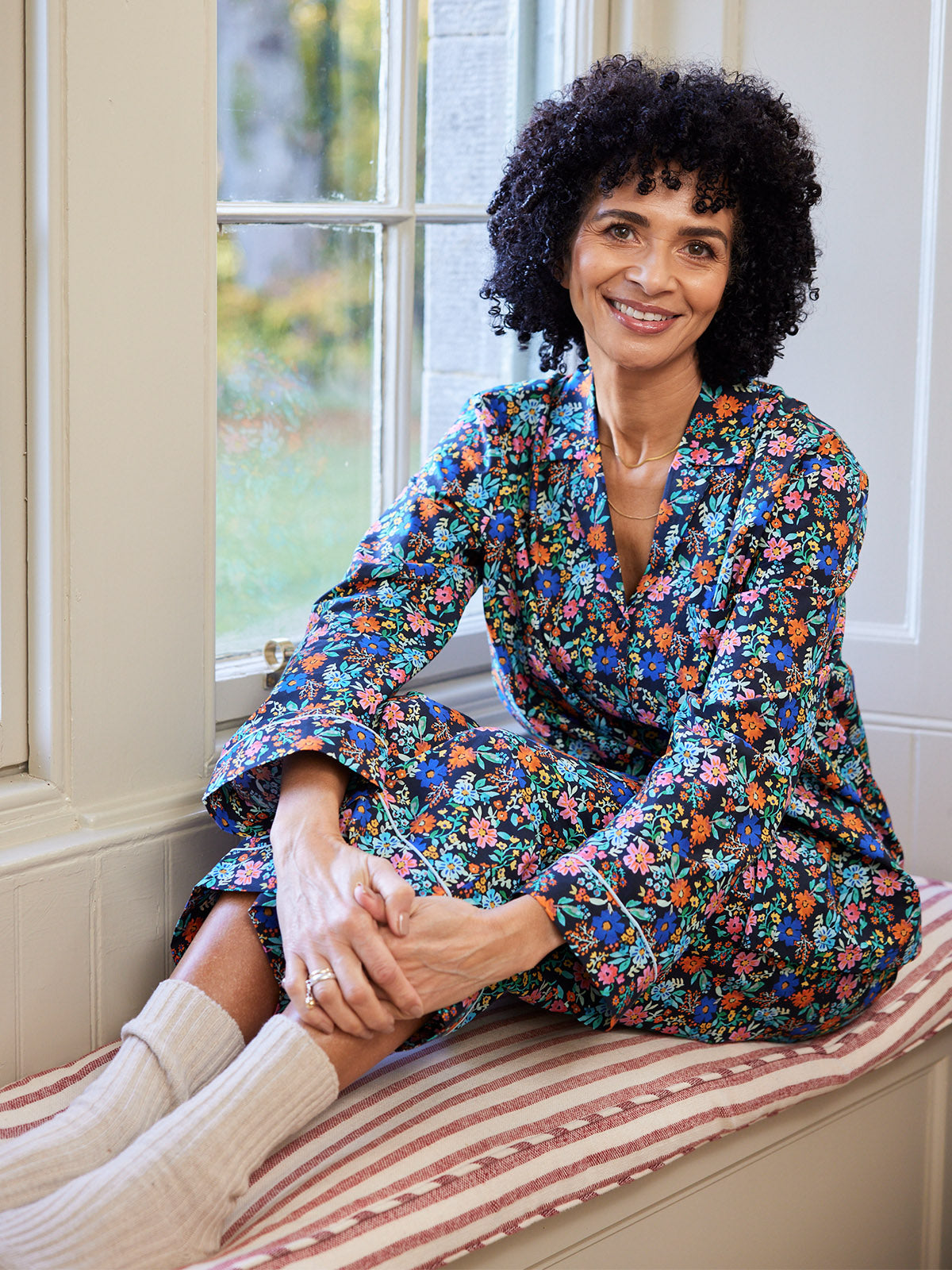 Rosie - Poplin Pyjama - Black Floral