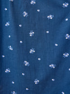 Sam Navy Print Shirred Dress
