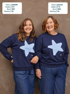 Shona Sweatshirt - Navy Statement Star Print