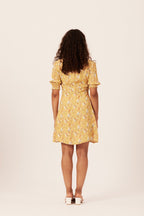 Siobhan - Button Front Mini Dress - Yellow