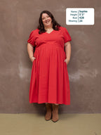 Marilyn Seersucker Dress - Red