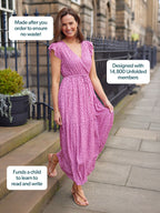 Susan Maxi Dress - Pink Dot Print