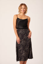 Linda - Midi Wrap Skirt - Black