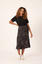 Linda - Midi Wrap Skirt - Black