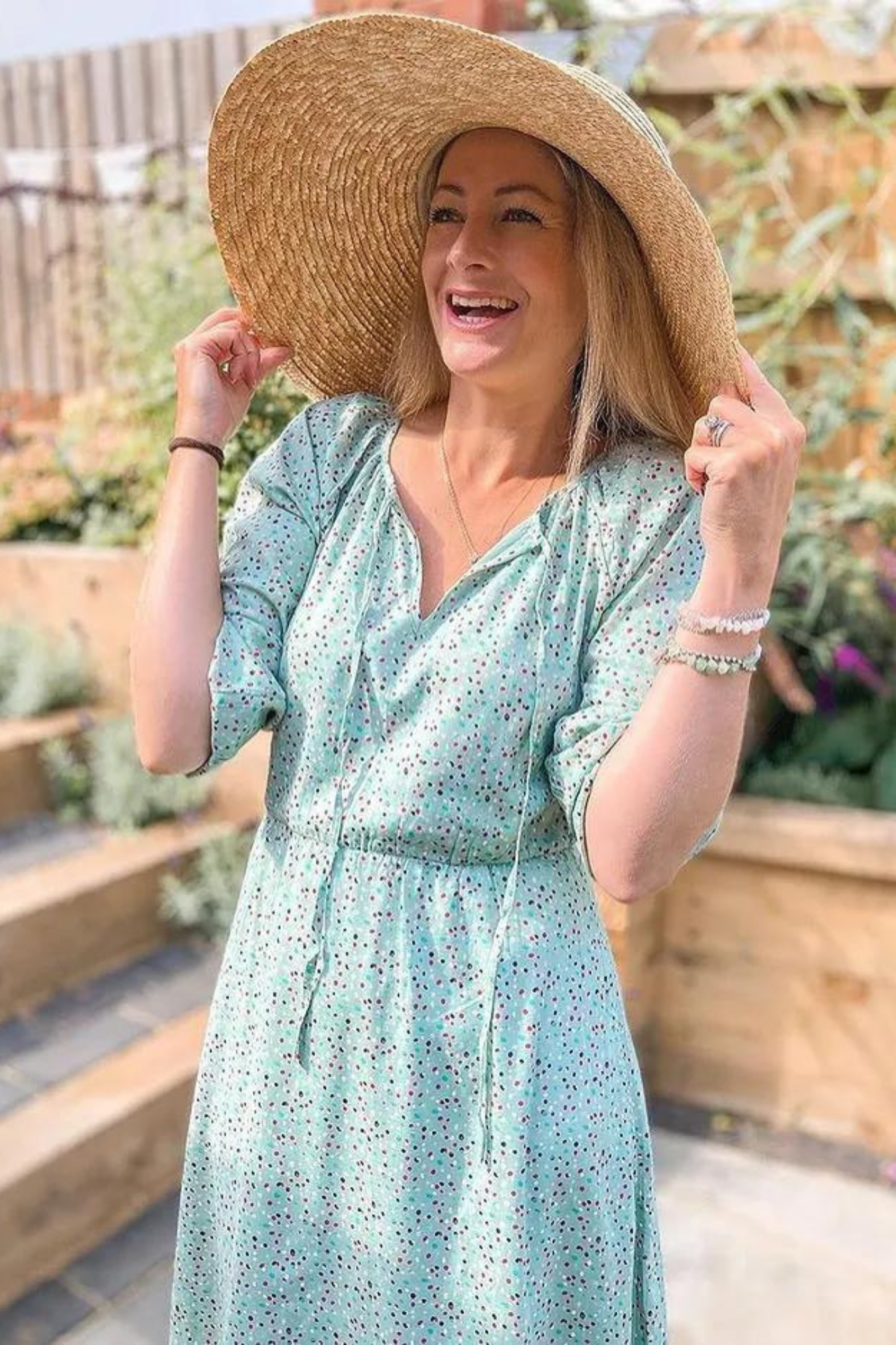 Amanda - Peasant Dress - Green
