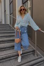 Charlotte - Peasant Blouse - Blue