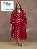 Valerie Lurex Dress - Burgundy and Gold