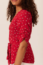 Wendy - Wrap Top - Red