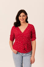 Wendy - Wrap Top - Red
