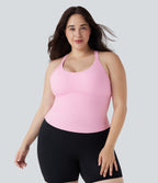 SoftlyZeroTM Plush Cut Out Yoga Plus Size Tank Top