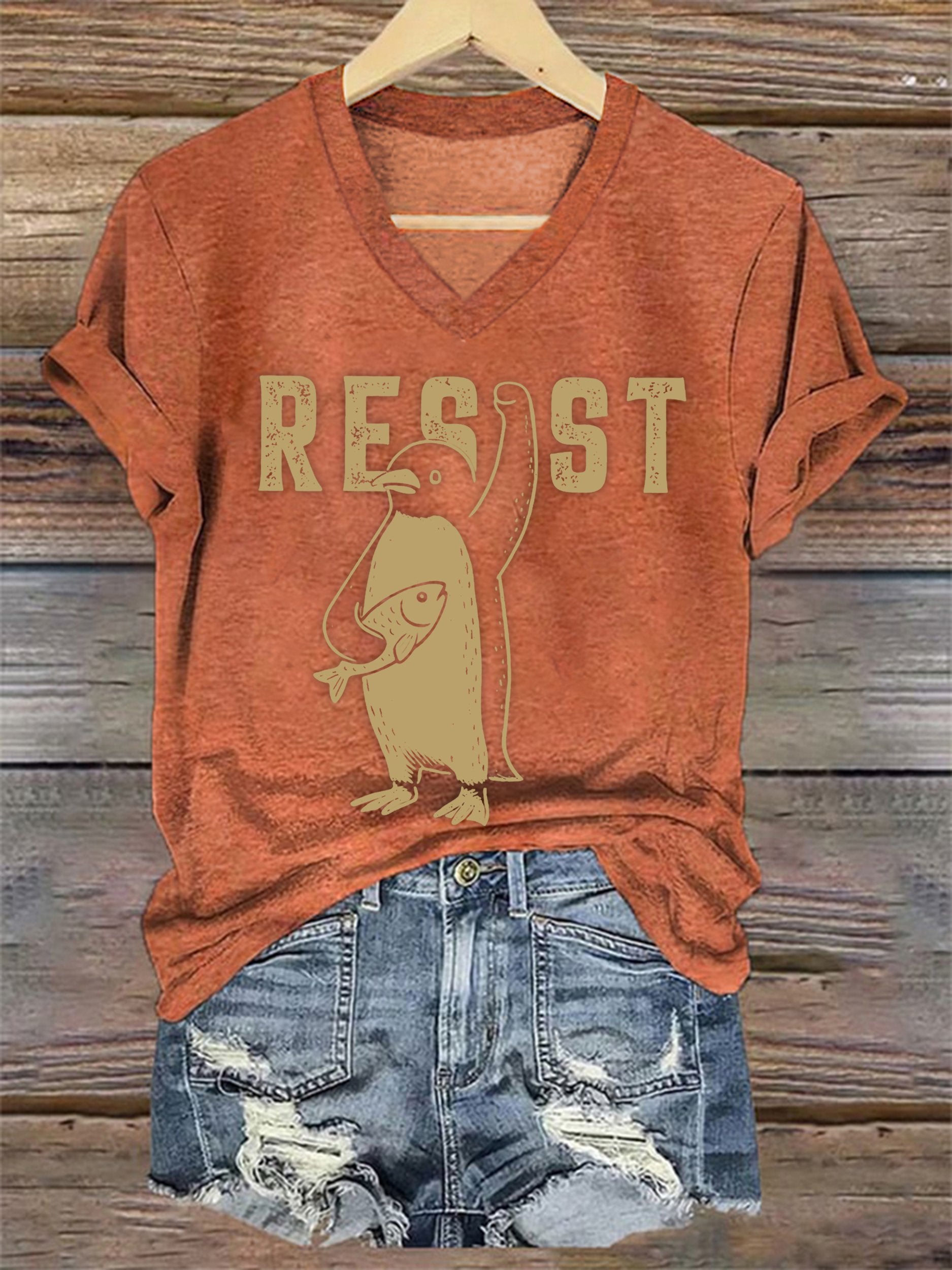 🔥Buy 3 Get 15% Off🔥Women's Penguin Resist Printed Short-Sleeved T-Shirt
