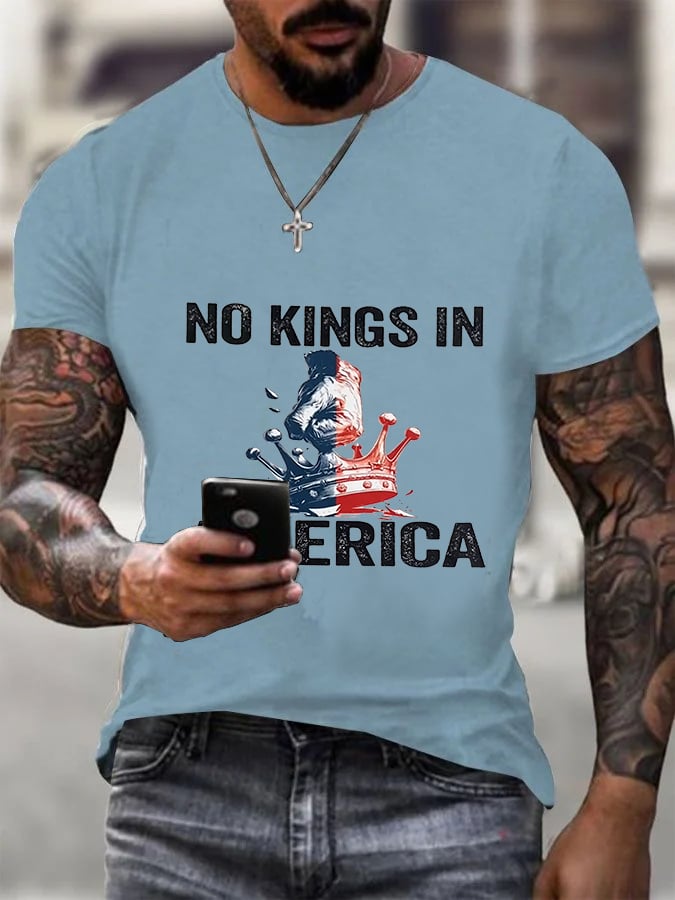 Men's  No Kings In America Print  T-shirt
