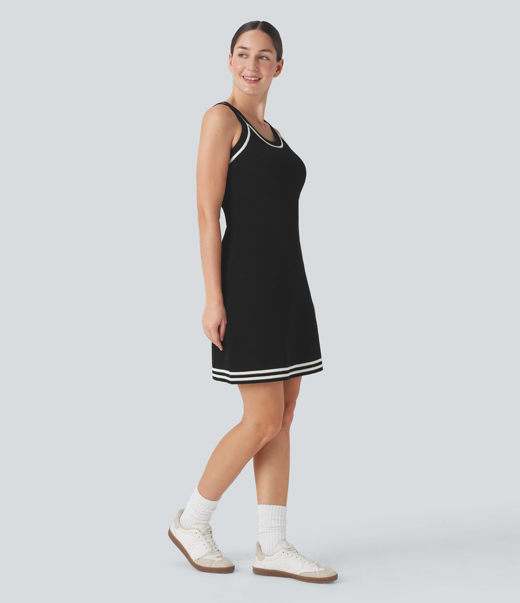 Color Block Mini Casual Sweater Knit Dress